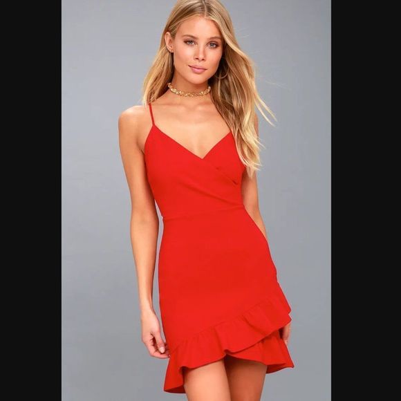 NWT Lulus Sealed with a kiss red bodycon dress sexy knit strappy wedding guest - Picture 1 of 7